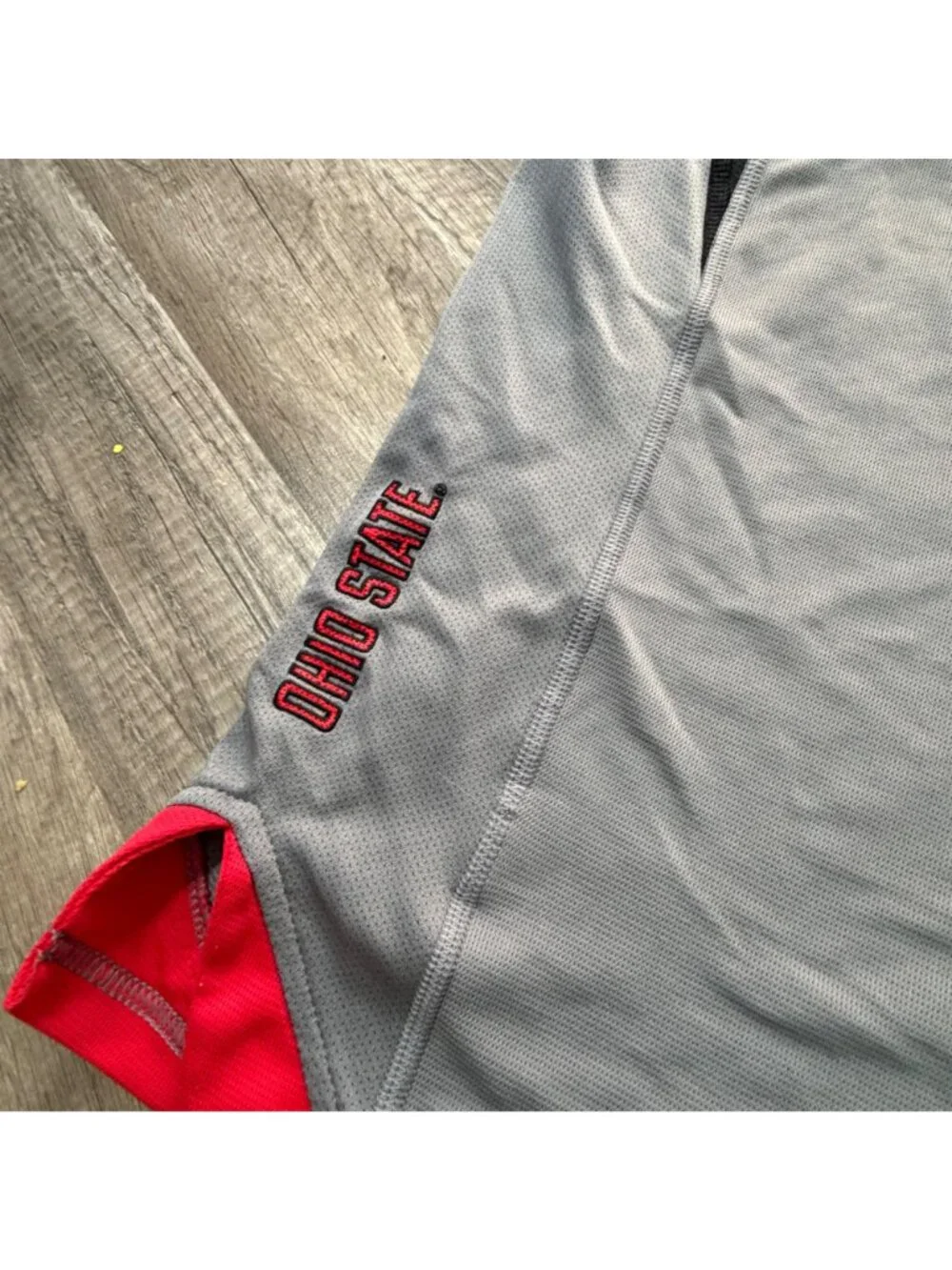 Nike Ohio State Buckeyes Gray & Red Dri-Fit Short Sleeve Shirt XL